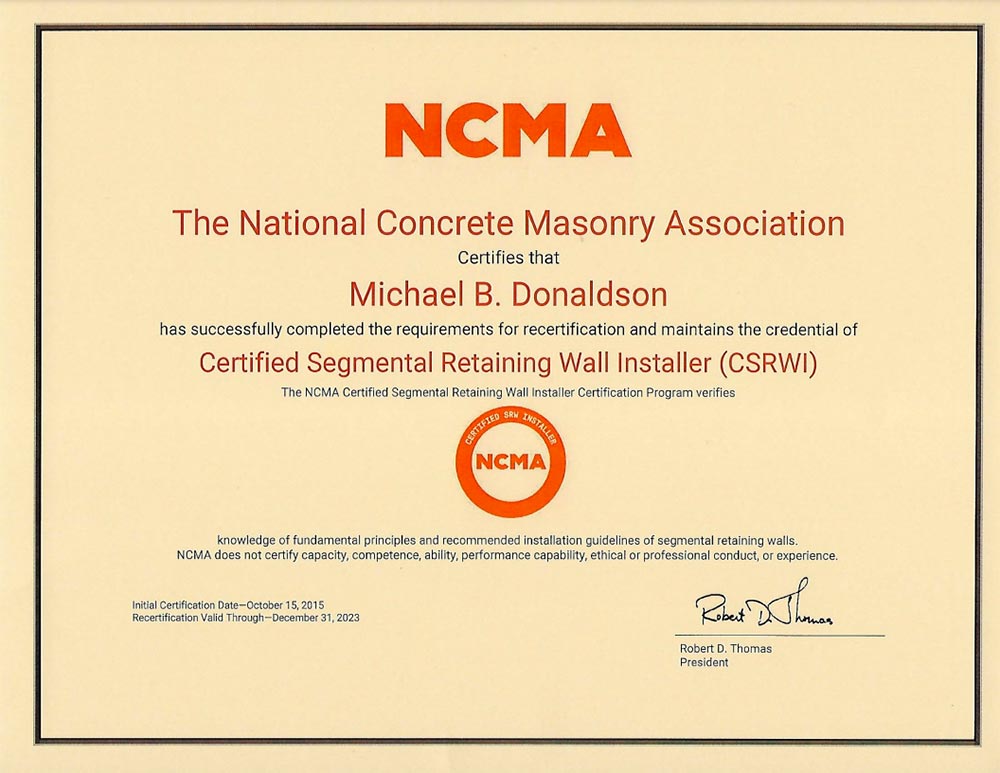 Certifications Continental Landscaping Severn MD